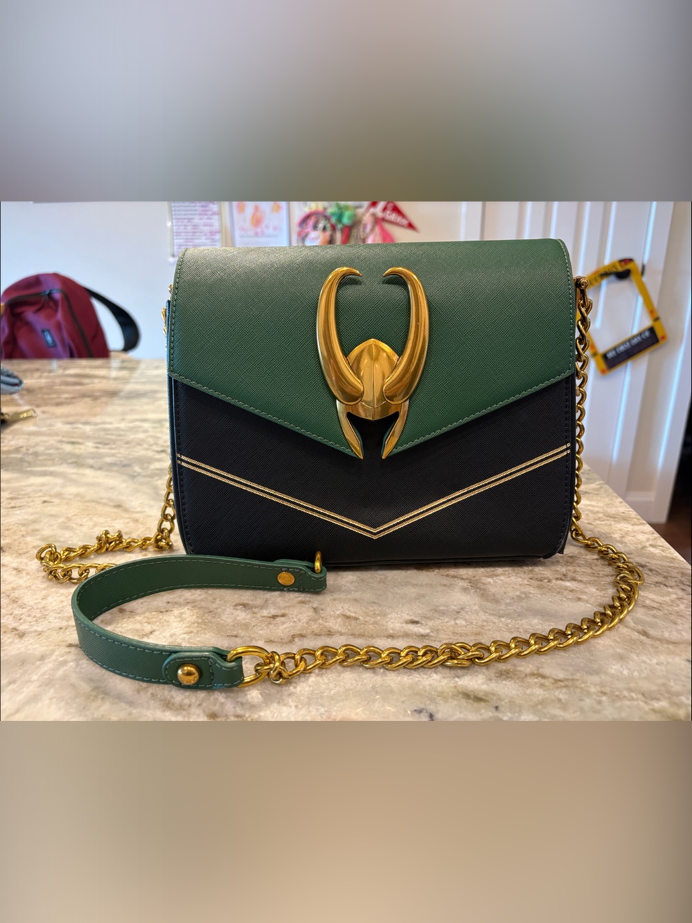 Loungefly Loki Green and Black Crossbody Shoulder Bag